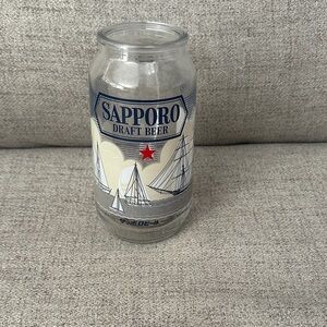 Euc vintage Sapporo Glass Beer Mug with great graphics